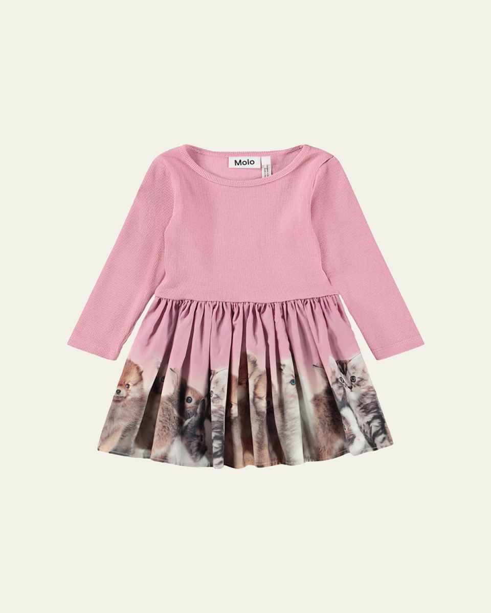 Girl's Candi Poplin-Skirt Dress, Size 6M-2